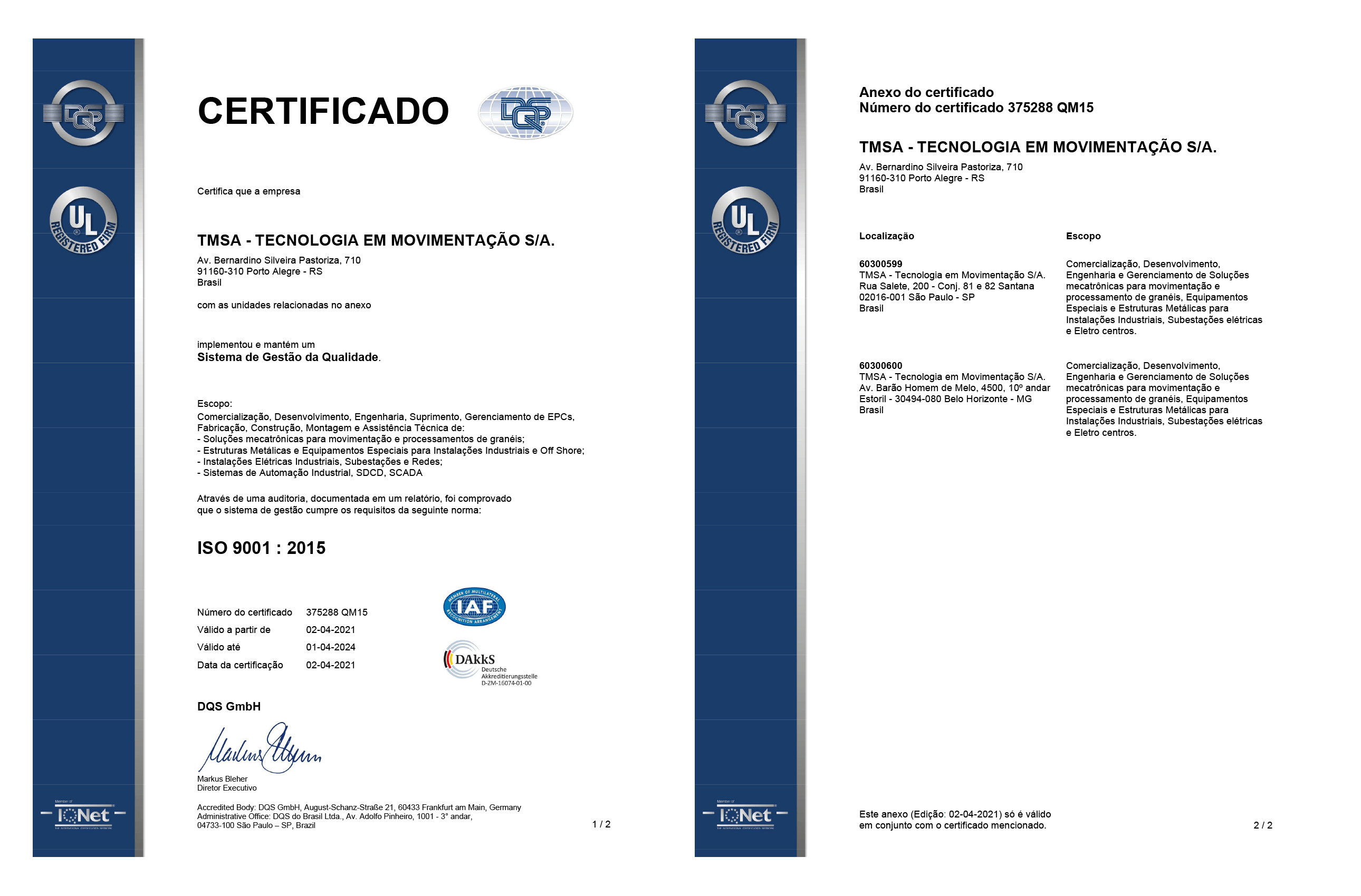Certificado ISO 9001-2015